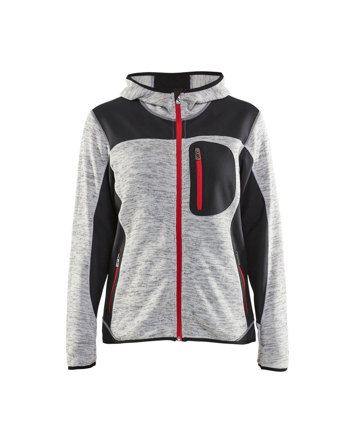Women's Knitted Jacket - Grey melange/Black