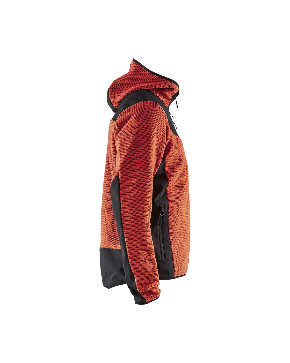 Knitted Fleece Jacket - Burned Red/Black