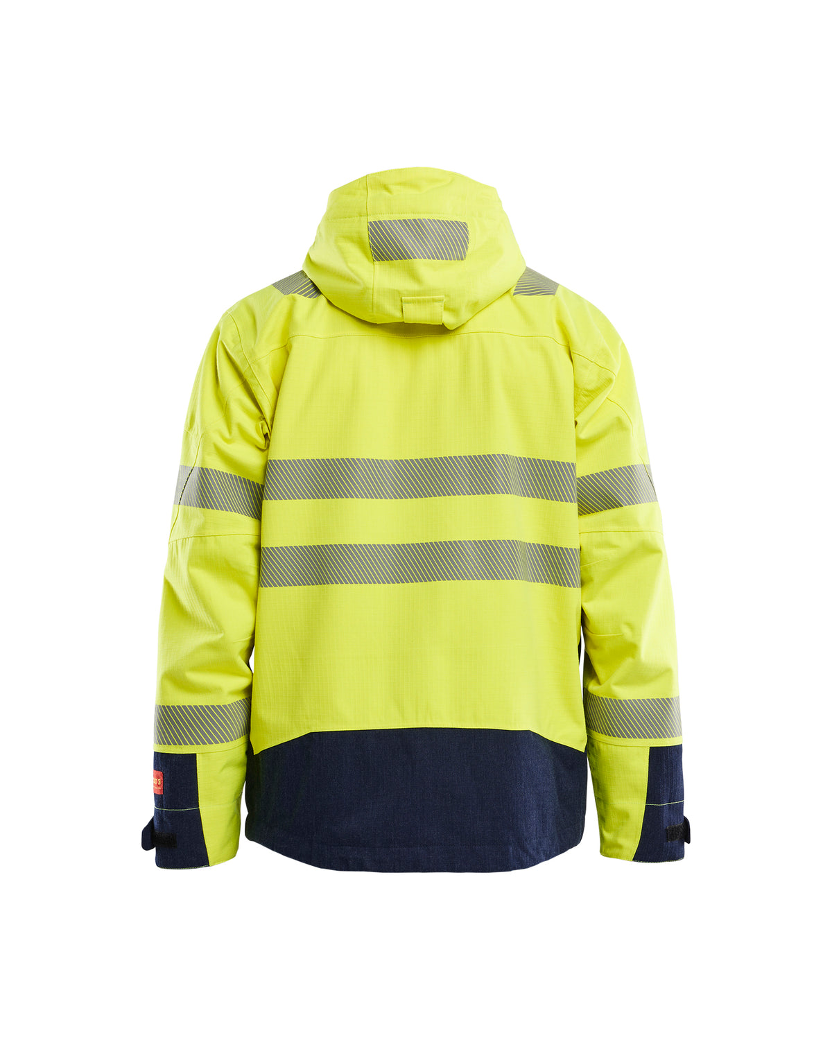 Flame Resistant Hi-Vis Shell Jacket - Hi-Vis Yellow / Navy Blue