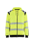 Hi-Vis Zip Sweatshirt - Yellow Hi-viz/Black