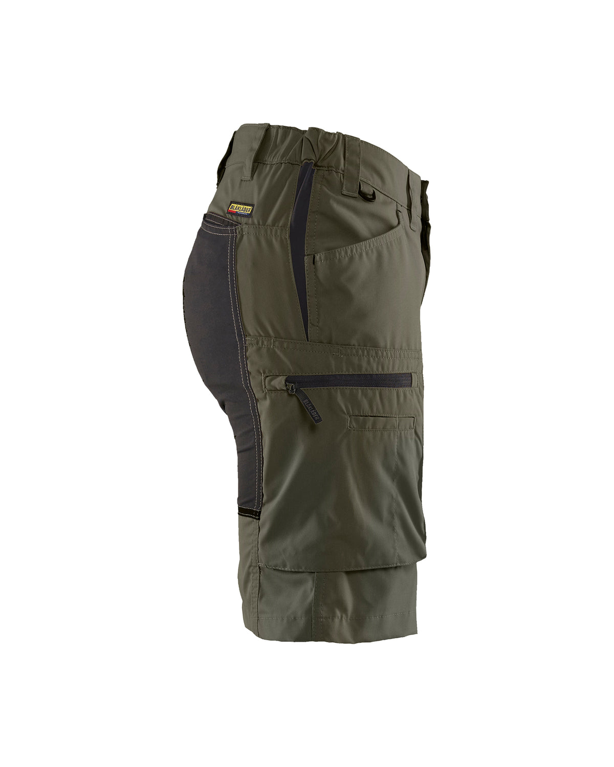 Women's Service Shorts With Stretch - Dark olive green /black