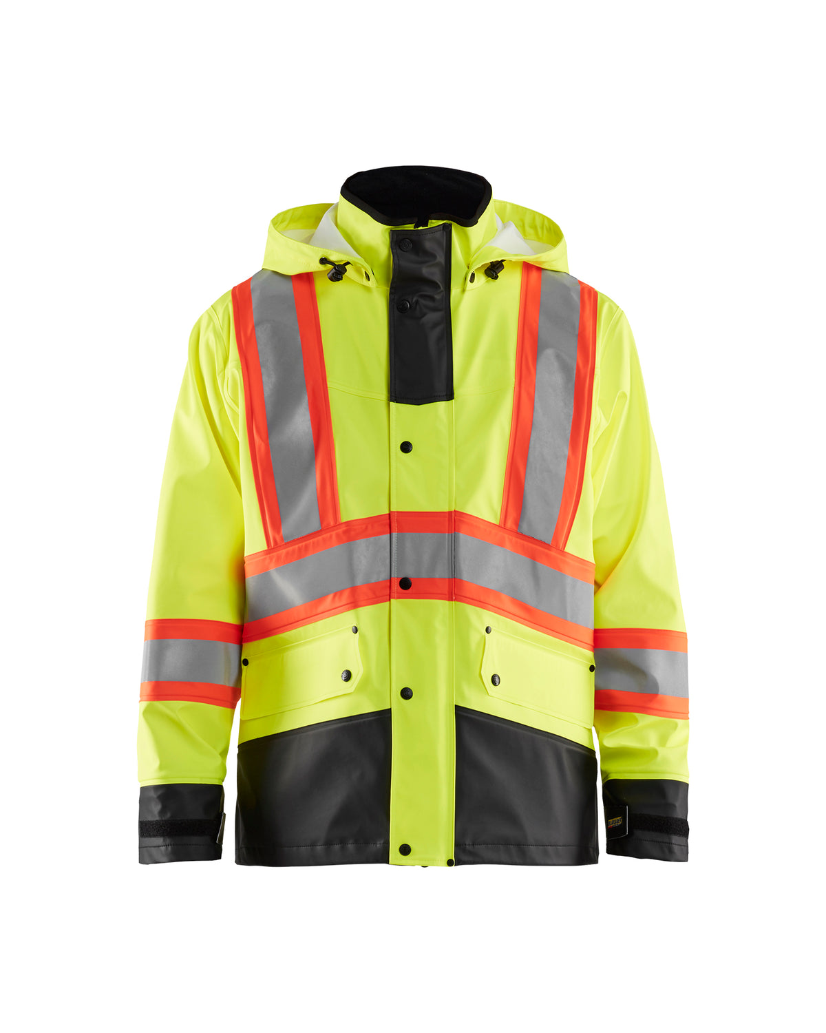 Hi-Vis CSA Rain Jacket - Yellow Hi-viz/Black