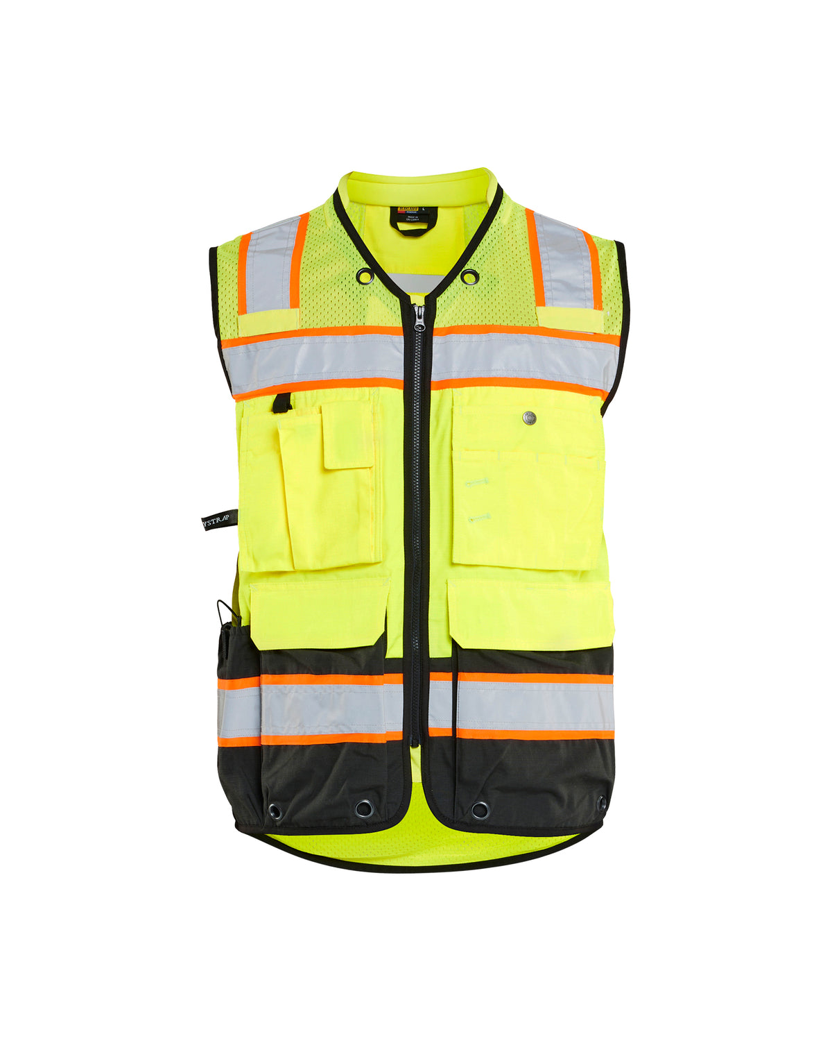 Hi-Vis Surveyor's Vest - Yellow Hi-viz/Black