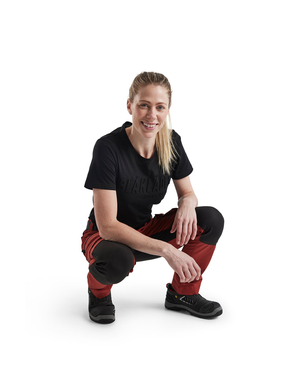 WOMEN'S SERVICE STRETCH PANTS - Burned Red/Black