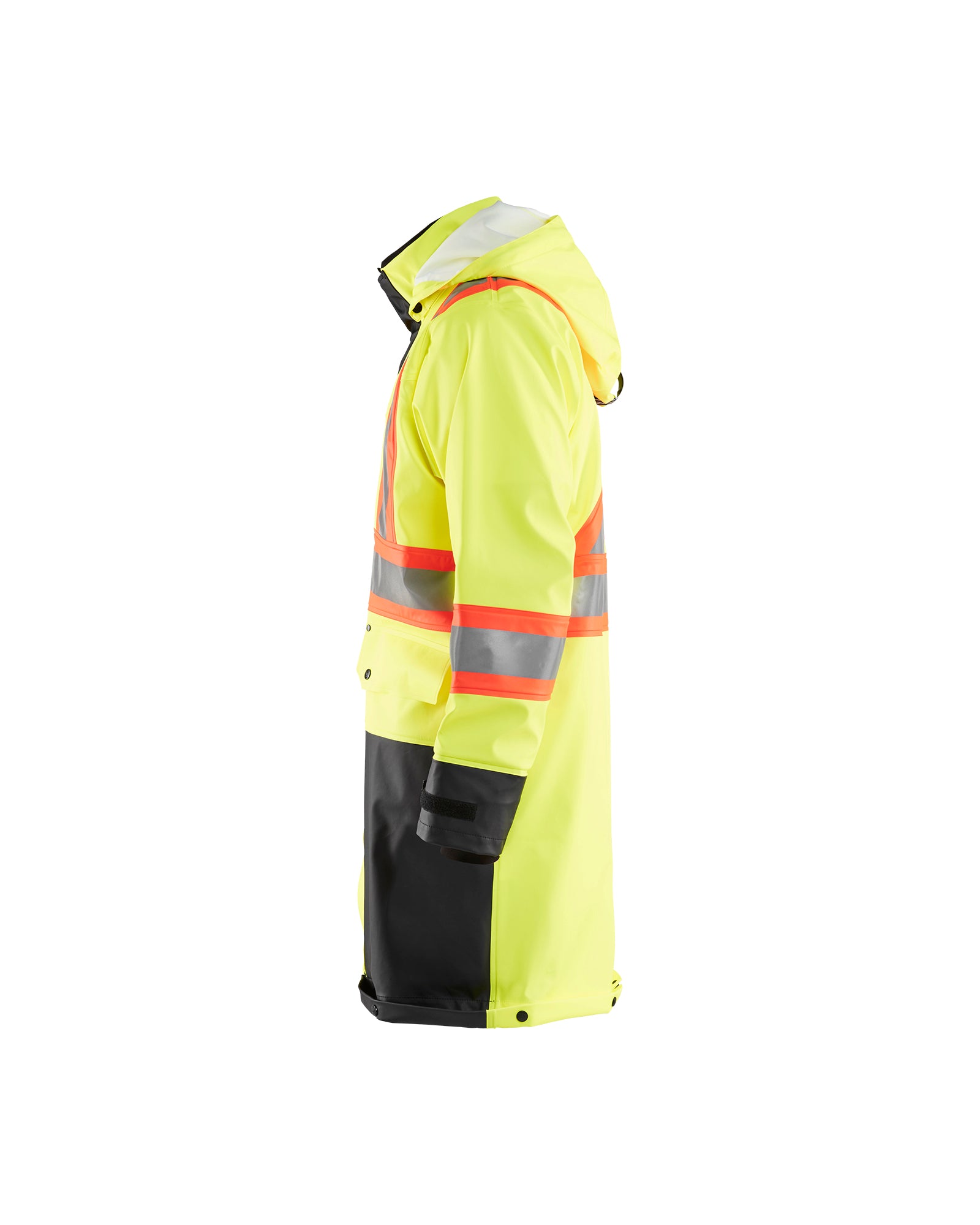 Hi-Vis CSA Rain Coat - Yellow Hi-viz/Black