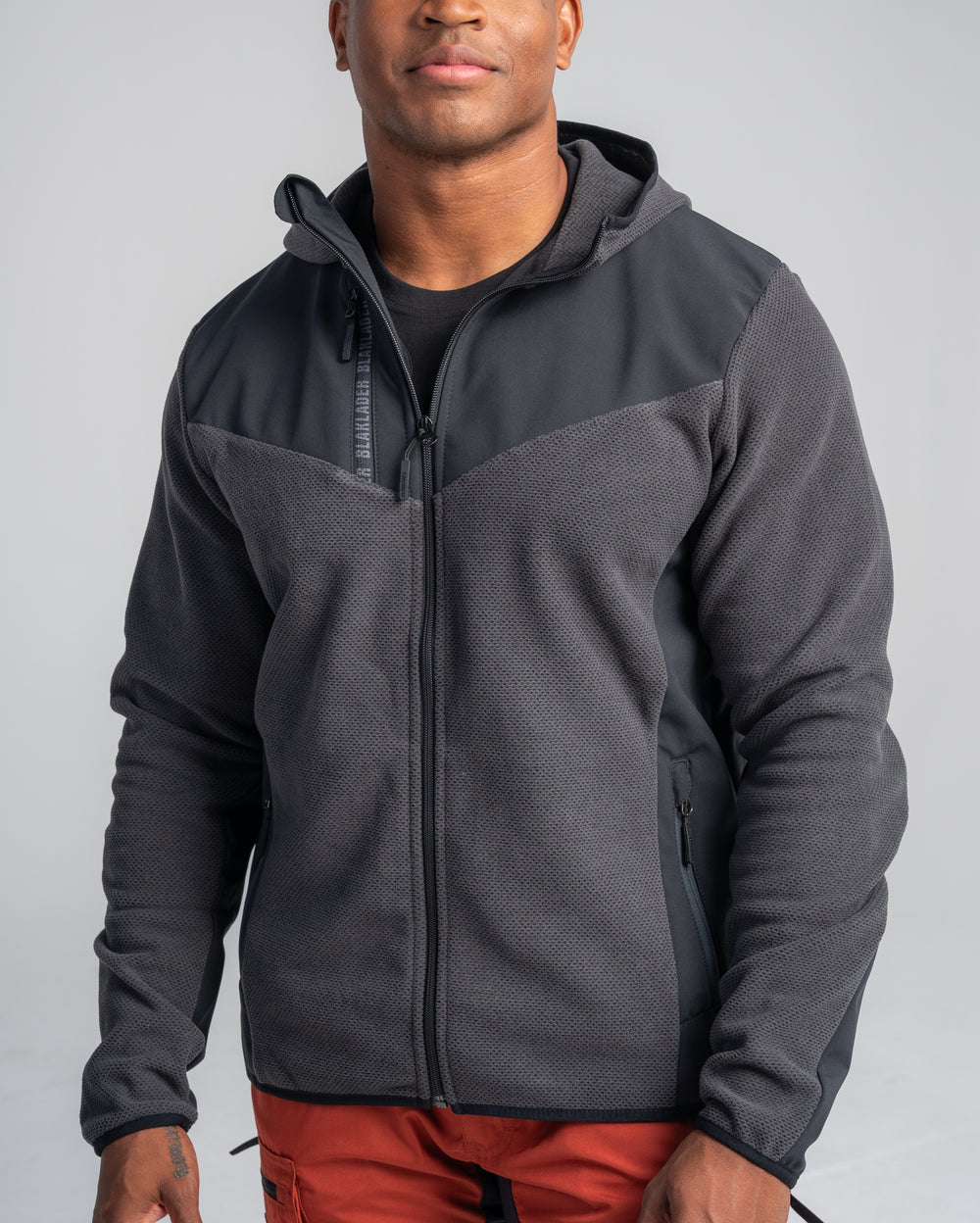 Knitted Fleece Lined Jacket - Autumn green/Black