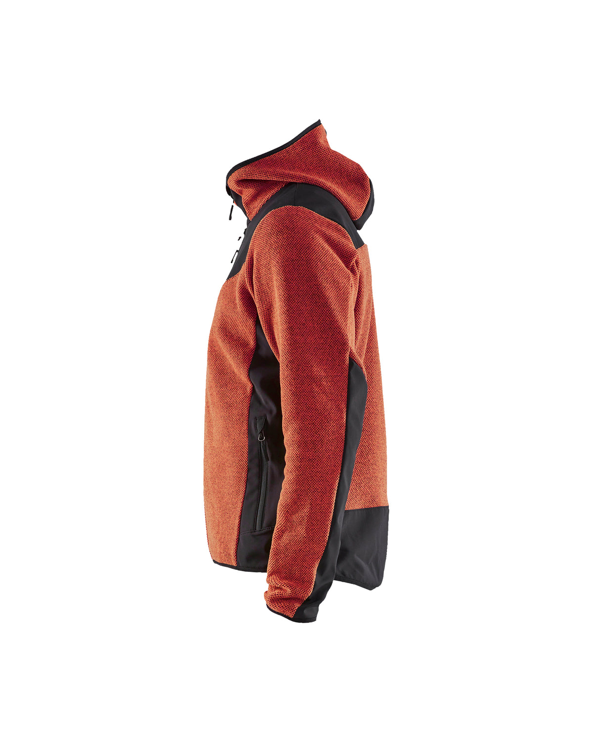 Knitted Fleece Jacket - Burned Red/Black