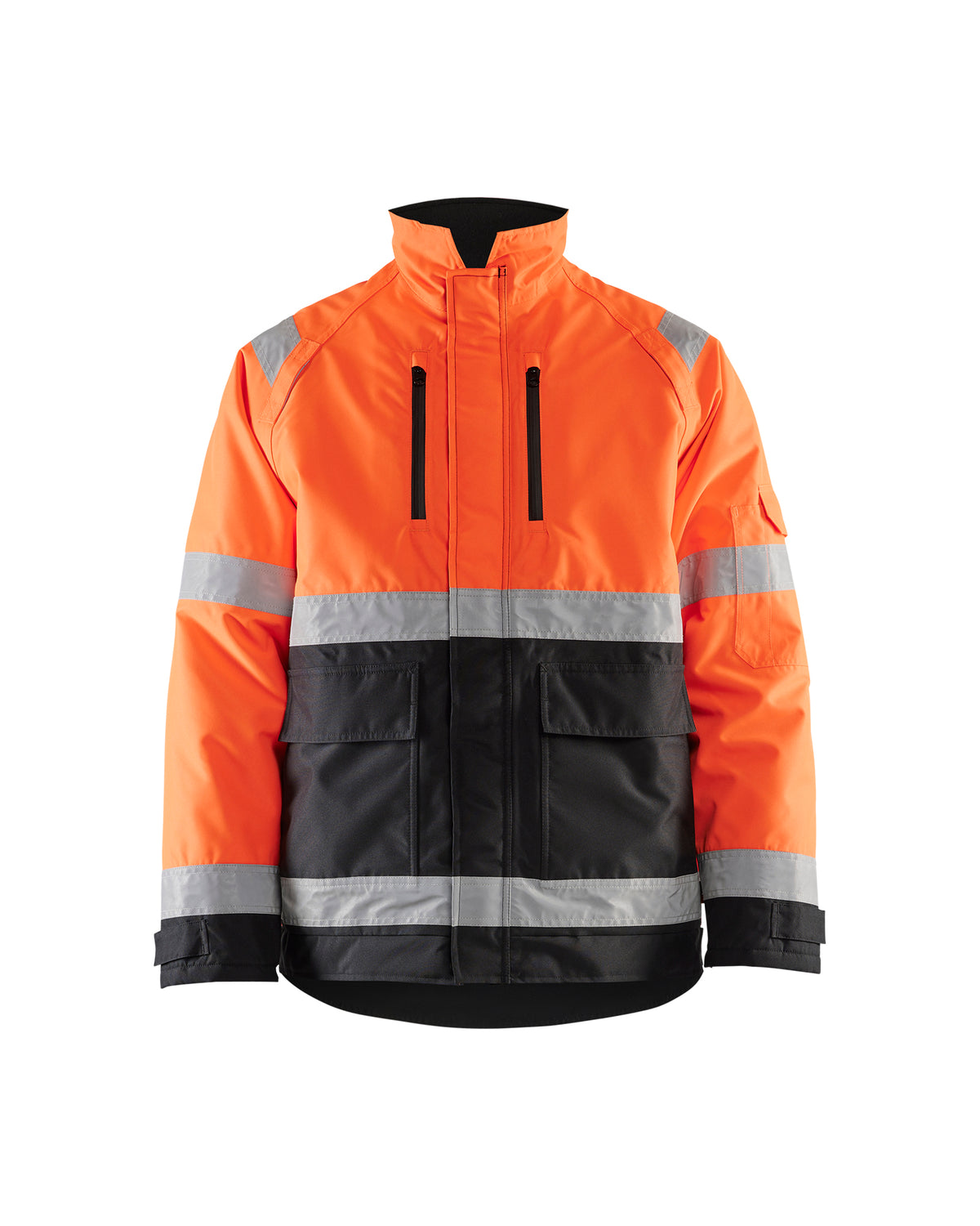 Hi-Vis WInter Bomber Jacket - Orange Hi-viz/Black
