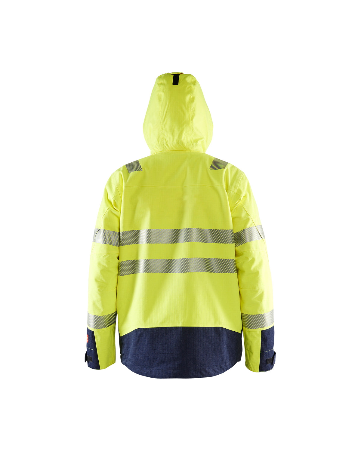 Flame Resistant Hi-Vis Shell Jacket - Hi-Vis Yellow / Navy Blue
