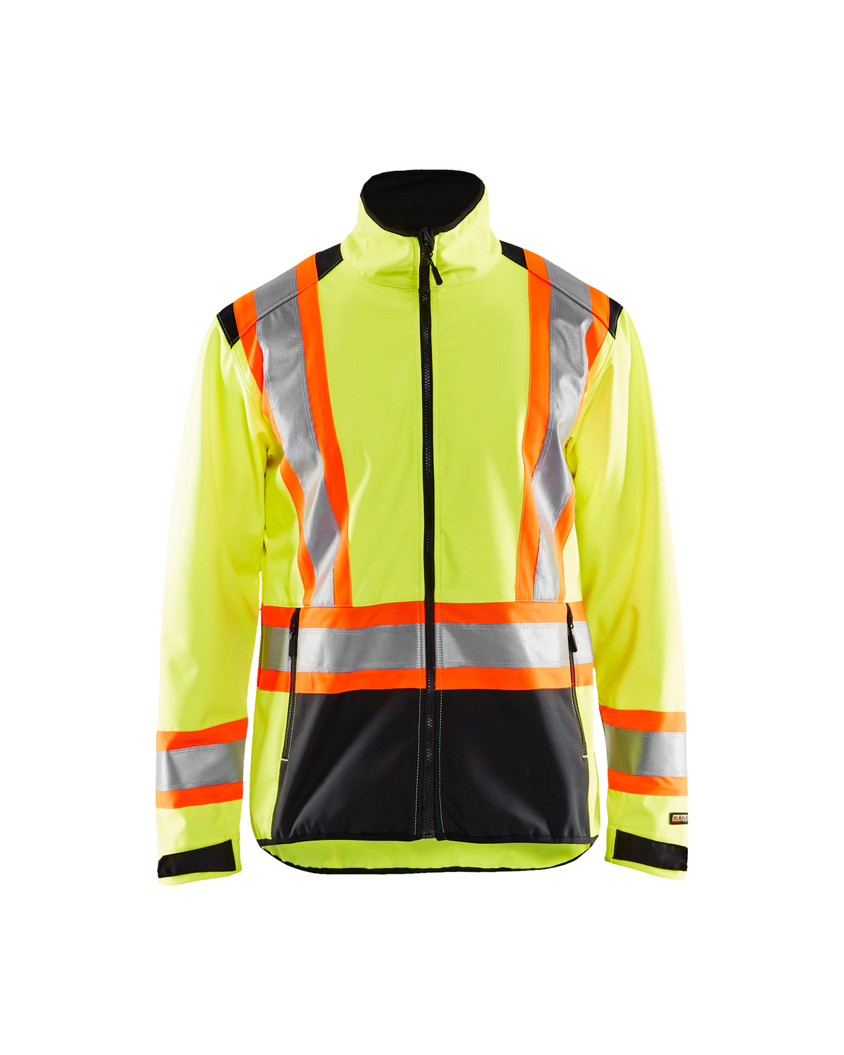 Hi-Vis Softshell CSA Bomber Jacket - Yellow Hi-viz/Black
