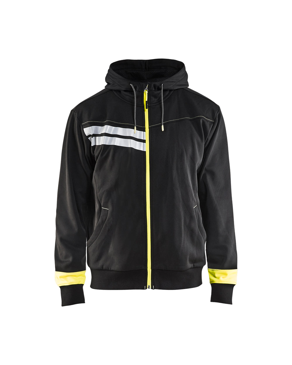 Visibility Full Zip Hoodie - Black/Yellow Hi-viz