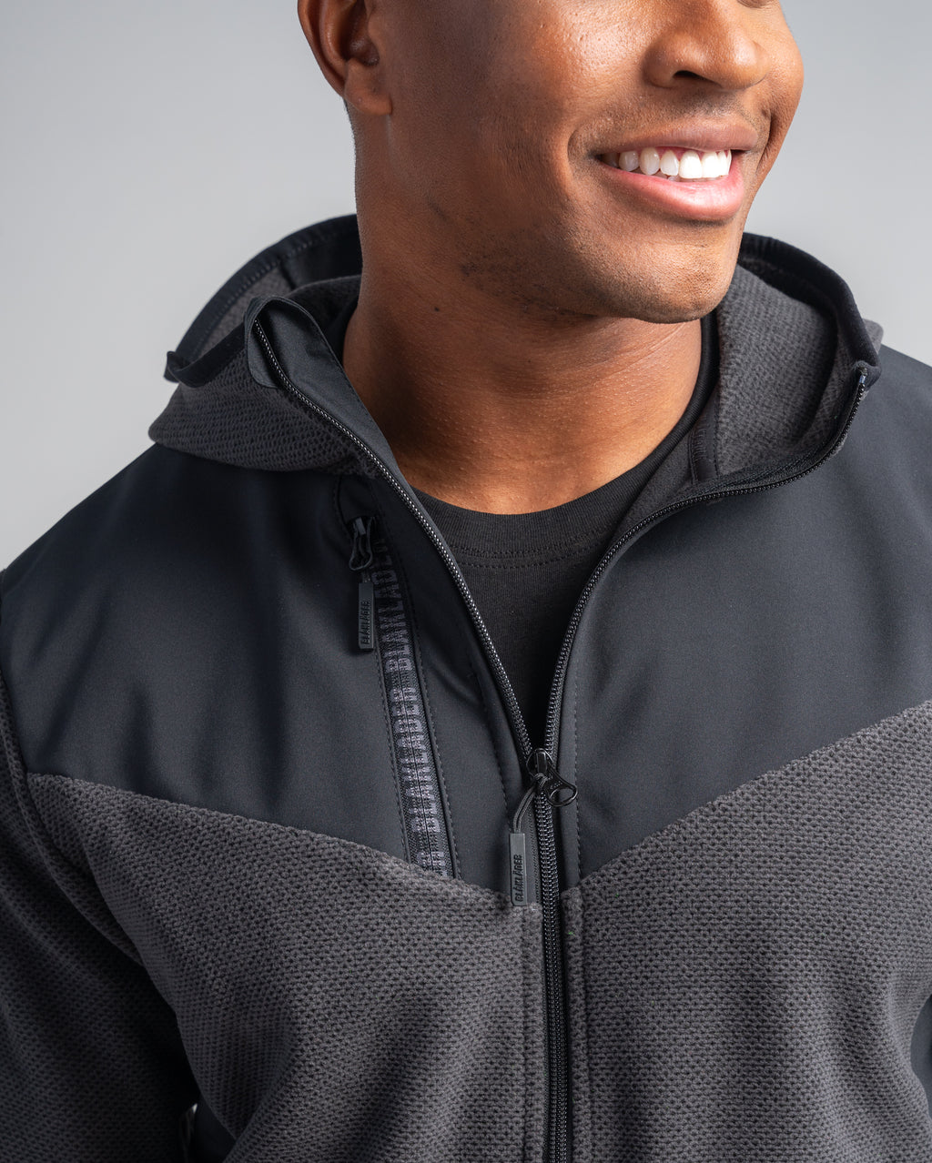 Knitted Fleece Jacket - Autumn green/Black