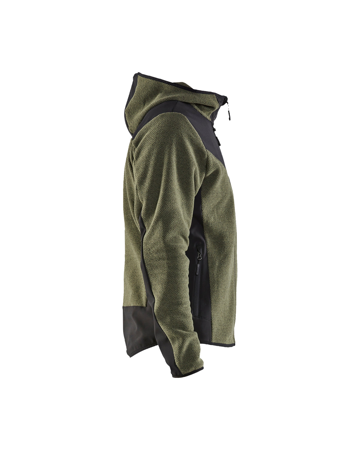 Knitted Fleece Lined Jacket - Autumn green/Black