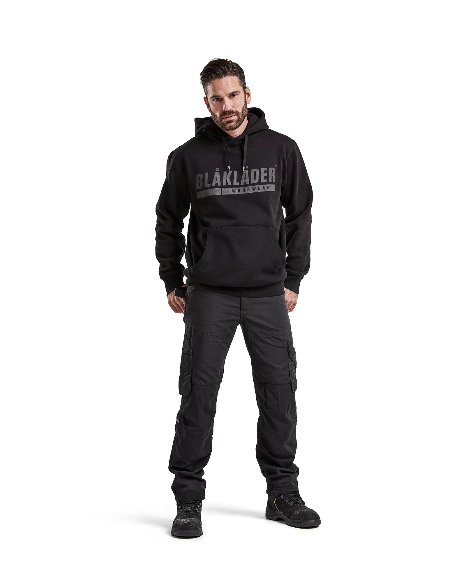 Hooded sweatshirt with print - Black