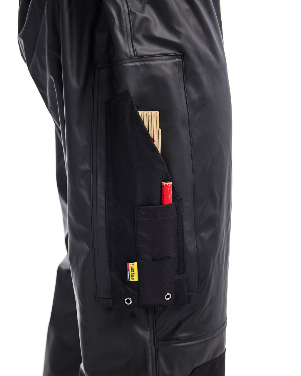 Reflective Rain Suspender Pants - Black