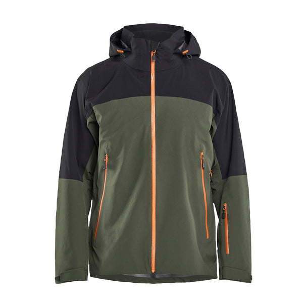 Cascade 3 Layer Shell Jacket - Forest Green/Rust