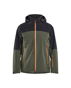 Cascade 3 Layer Shell Jacket - Forest Green/Rust