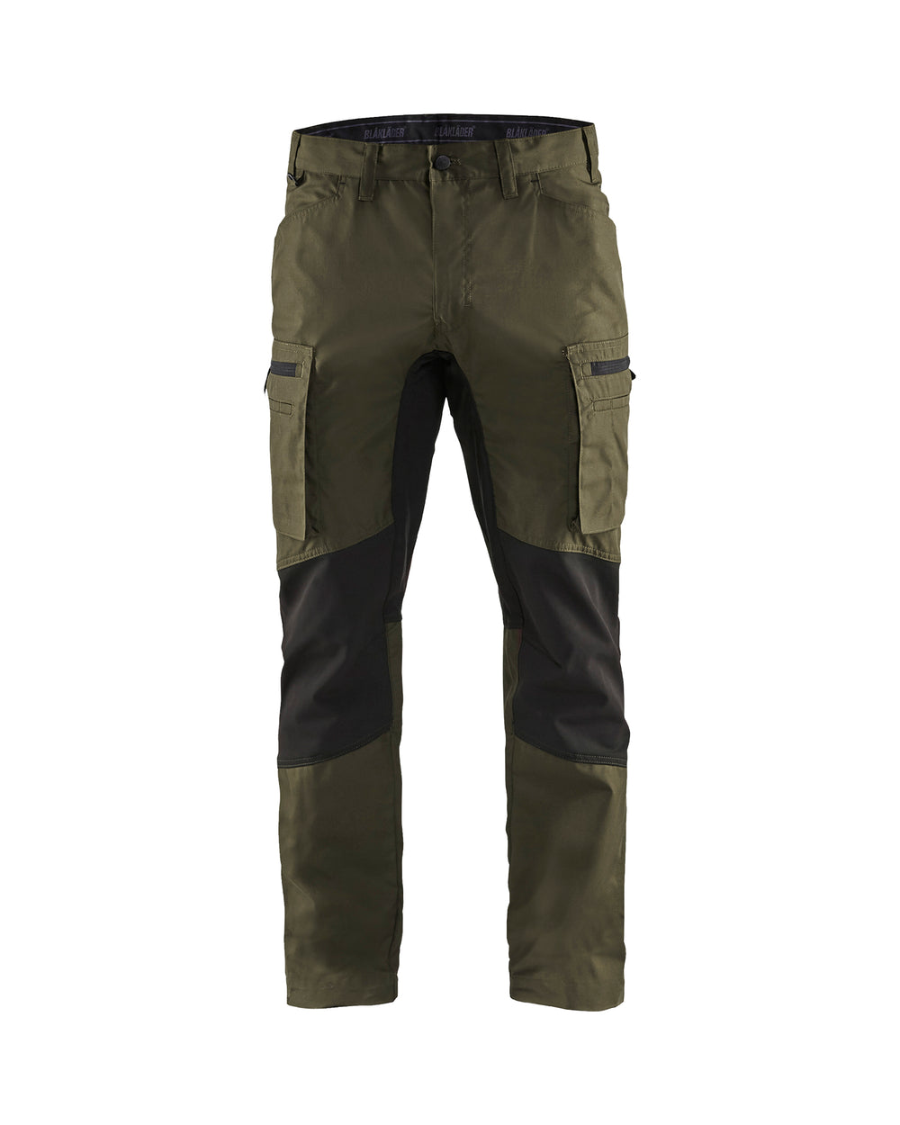 Service Pants with Stretch - Dark olive green /black