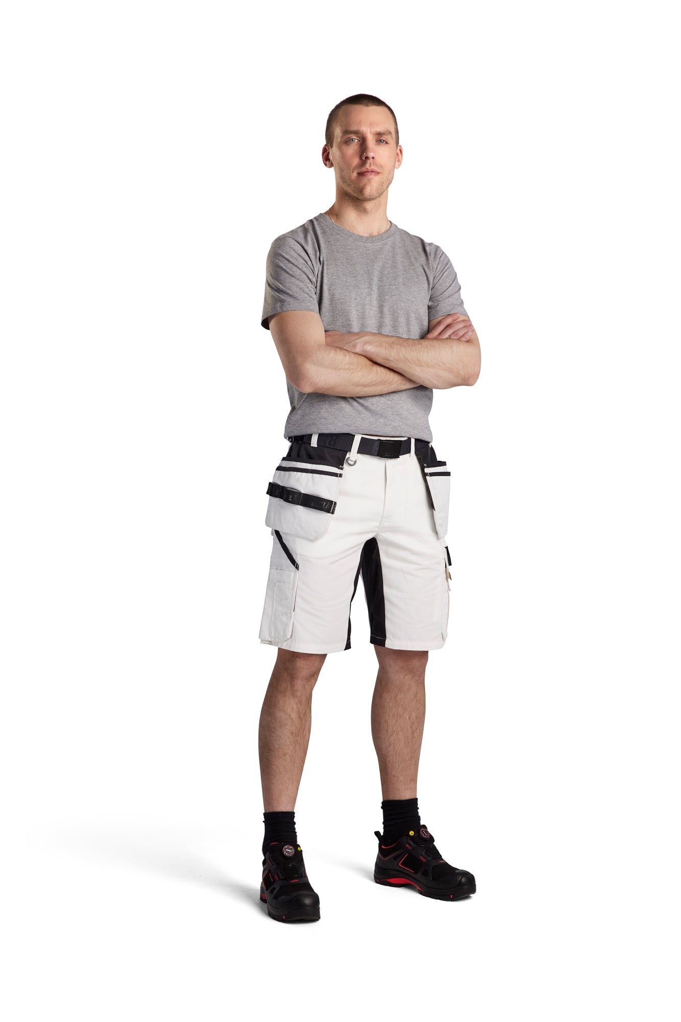 Ripstop Shorts - With Utility Pockets - White/Dark grey – Blåkläder