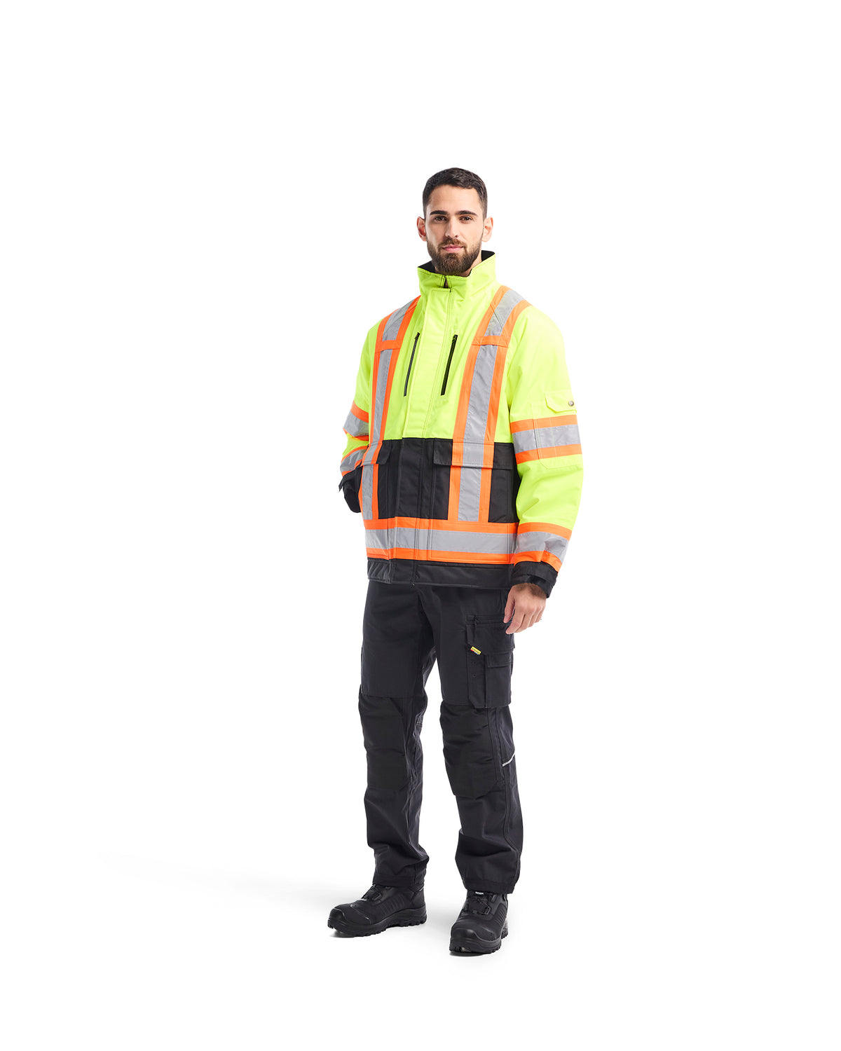 Hi-Vis Winter CSA Bomber Jacket - Yellow Hi-viz/Black