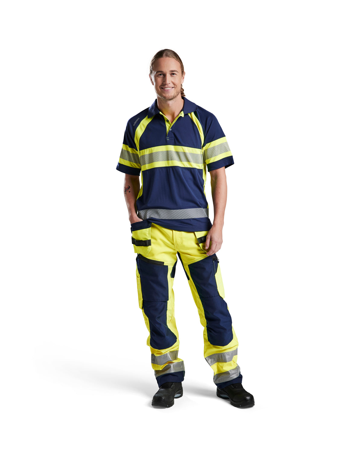 Hi-Vis X1600 Max Pants - Yellow Hi-viz/Navy blue
