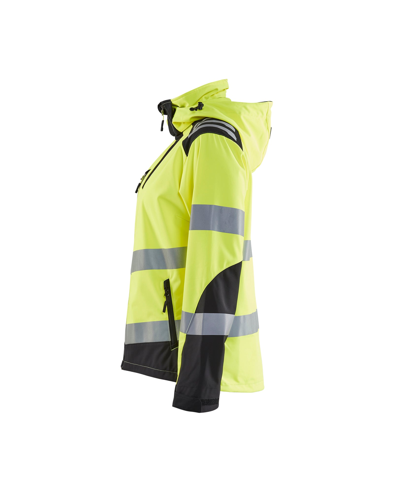 Women's Hi-Vis Softshell Jacket - Yellow Hi-viz/Black