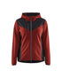 Women's Knitted Fleece Lined Jacket - Burned Red/Black