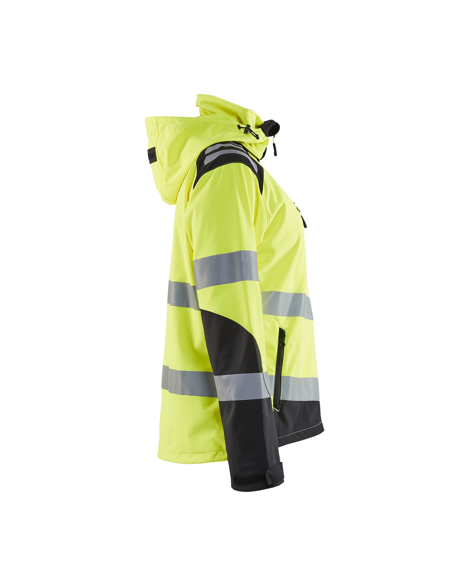 Women's Hi-Vis Softshell Jacket - Yellow Hi-viz/Black