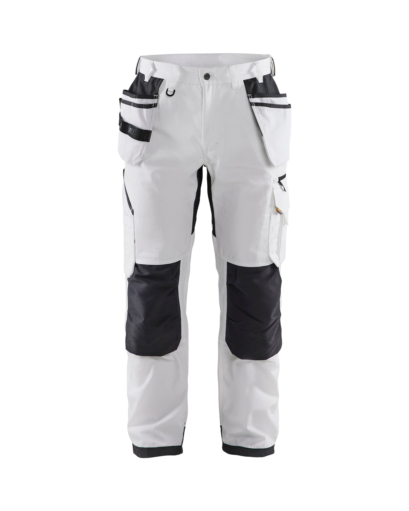 Ripstop Pants With Utility Pockets - White/Dark grey