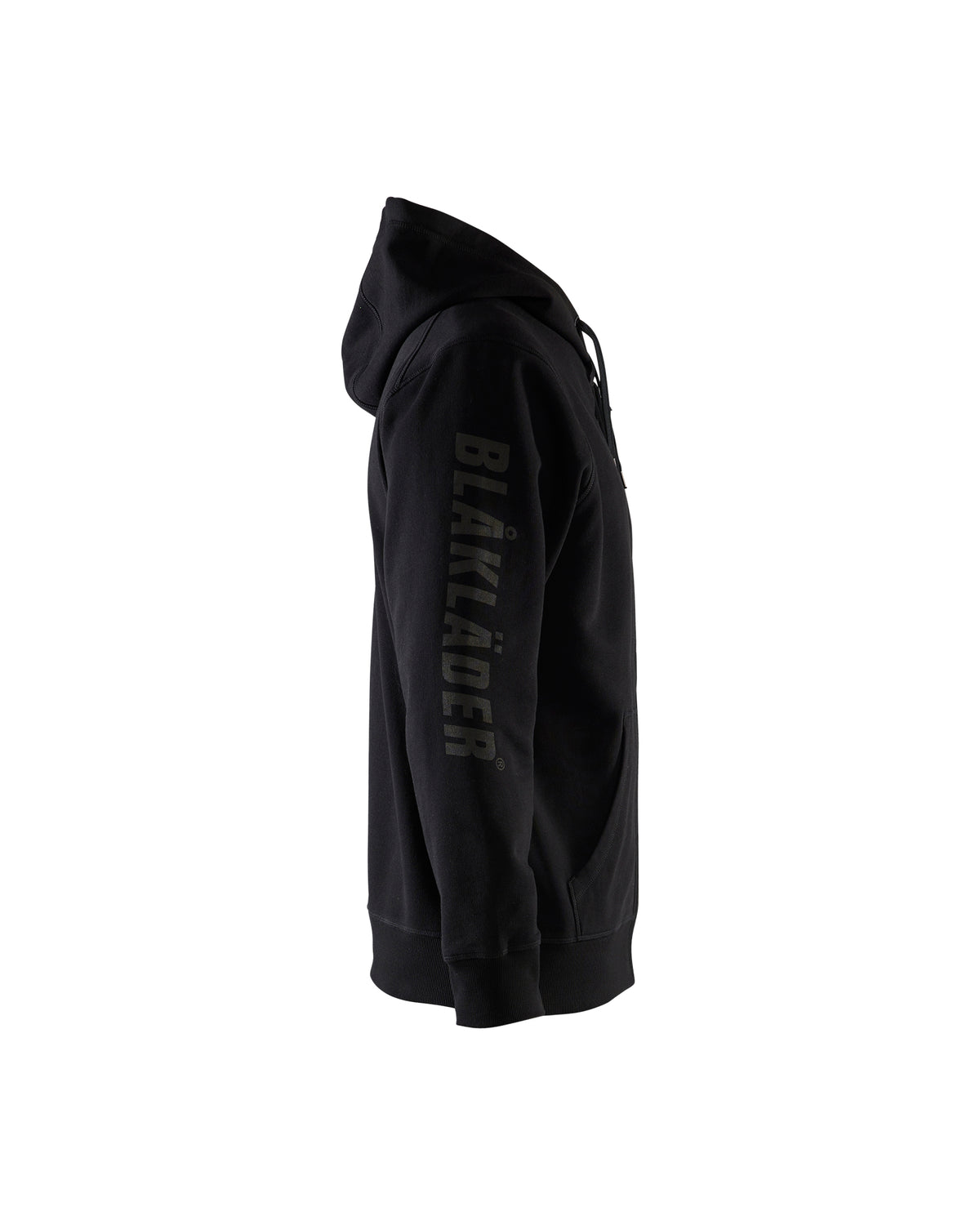 Branded Hooded Zip-up Sweatshirt - Black