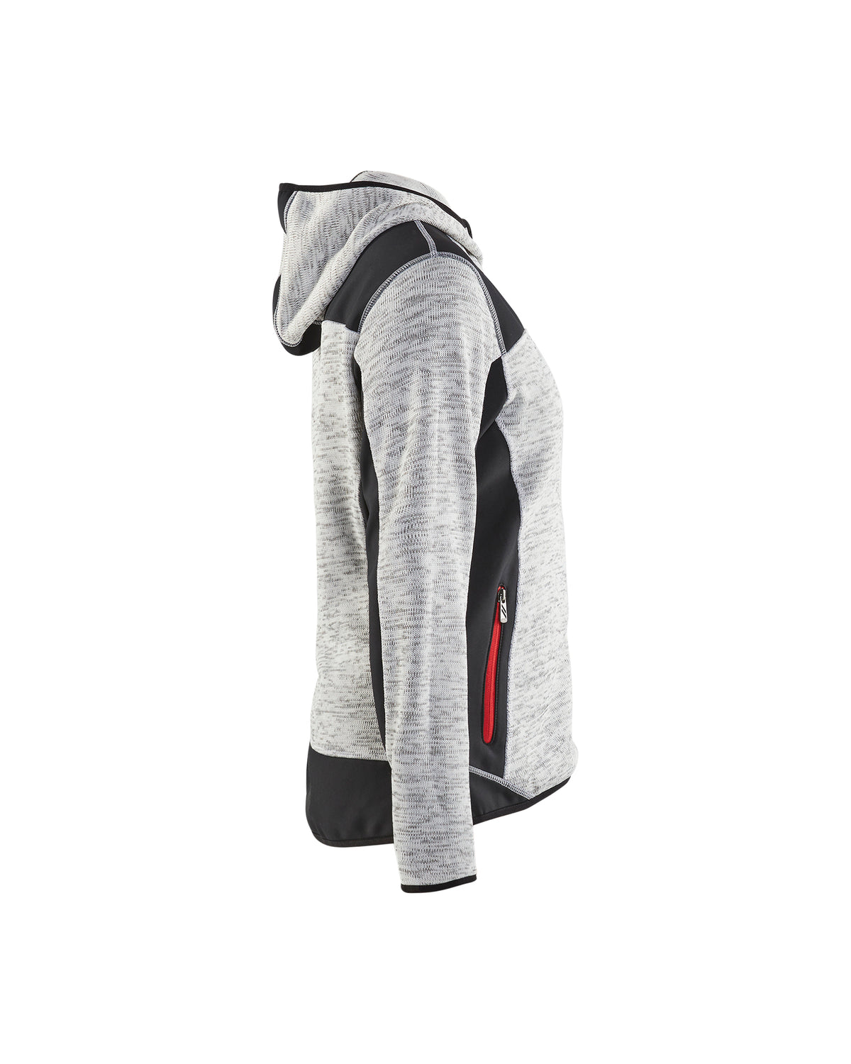 Women's Knitted Jacket - Grey Melange / Black