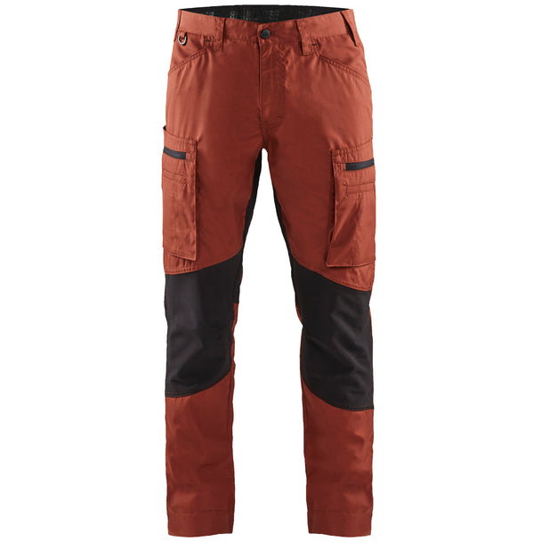 Service Pants with Stretch - Burned Red/Black