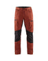 Service Pants with Stretch - Burned Red/Black