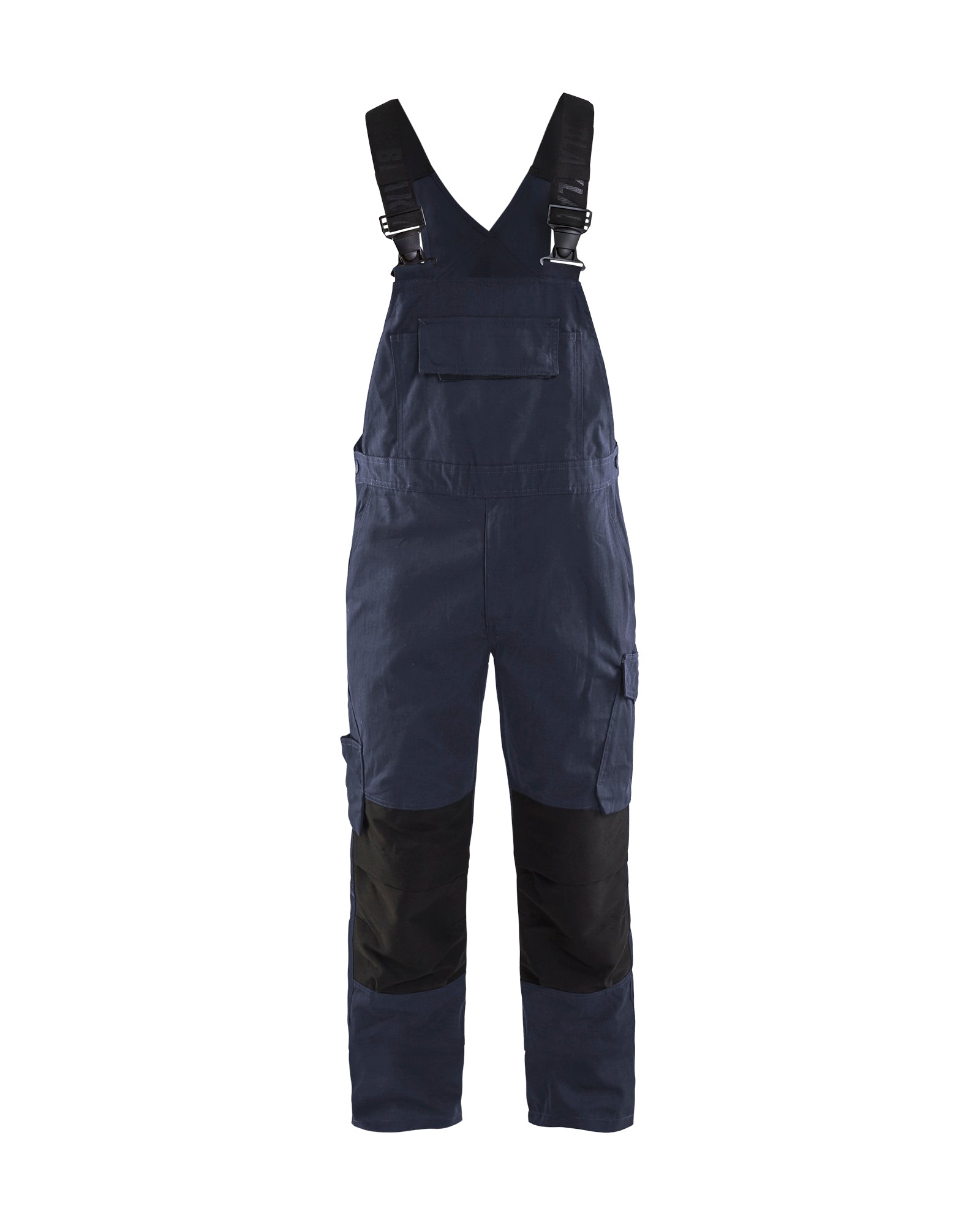 パンツ ANGLAN Backsatin Work Wide Overall Navy Bib overall with stretch - Dark navy/Black – Blåkläder