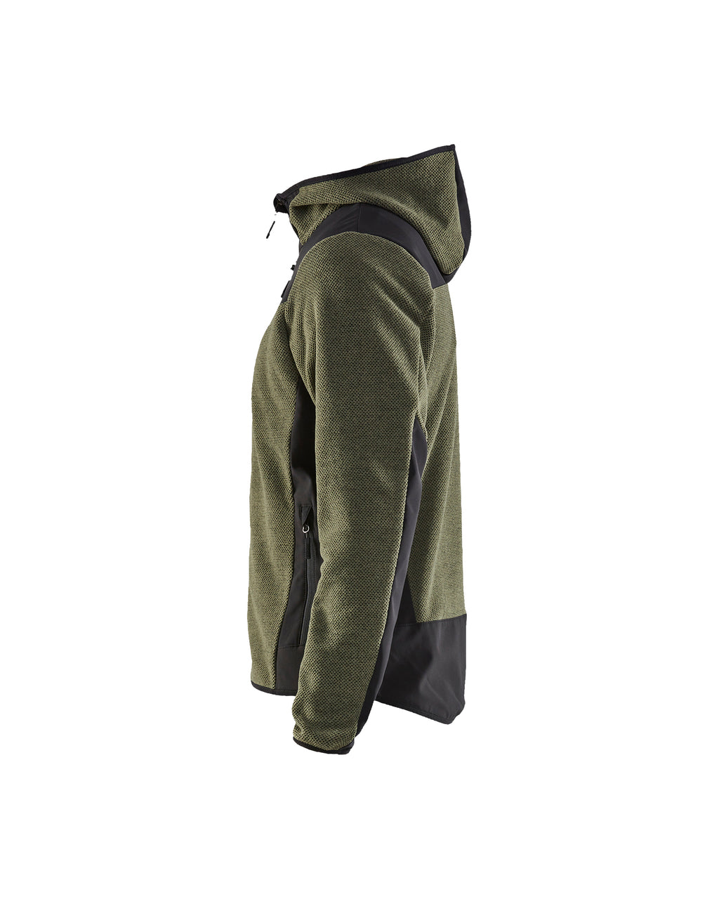 Knitted Fleece Lined Jacket - Autumn green/Black