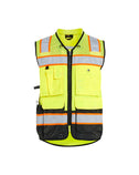 Hi-Vis Surveyor's Vest - Yellow Hi-viz/Black