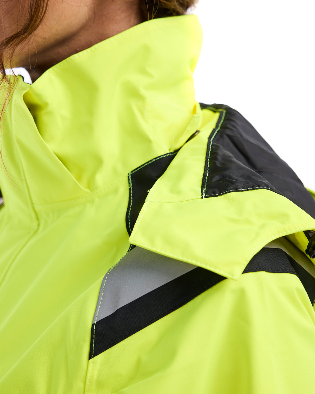 Women's Hi-Vis Shell Jacket - Yellow Hi-viz/Black