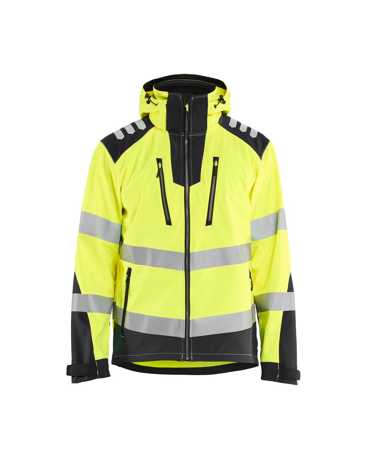 Hi-Vis Softshell Jacket - Yellow Hi-viz/Black