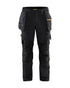 4-Way stretch Work Pants - Black/Orange