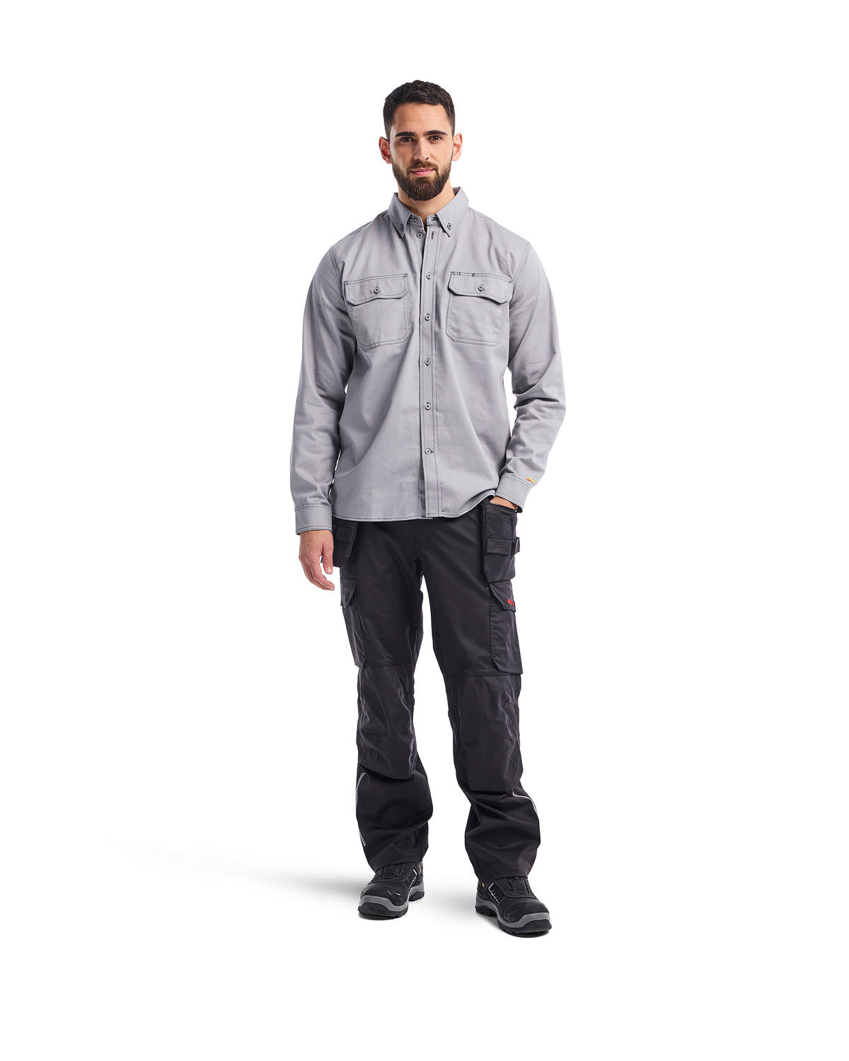 Flame Resistant Button-Up Shirt - Light grey