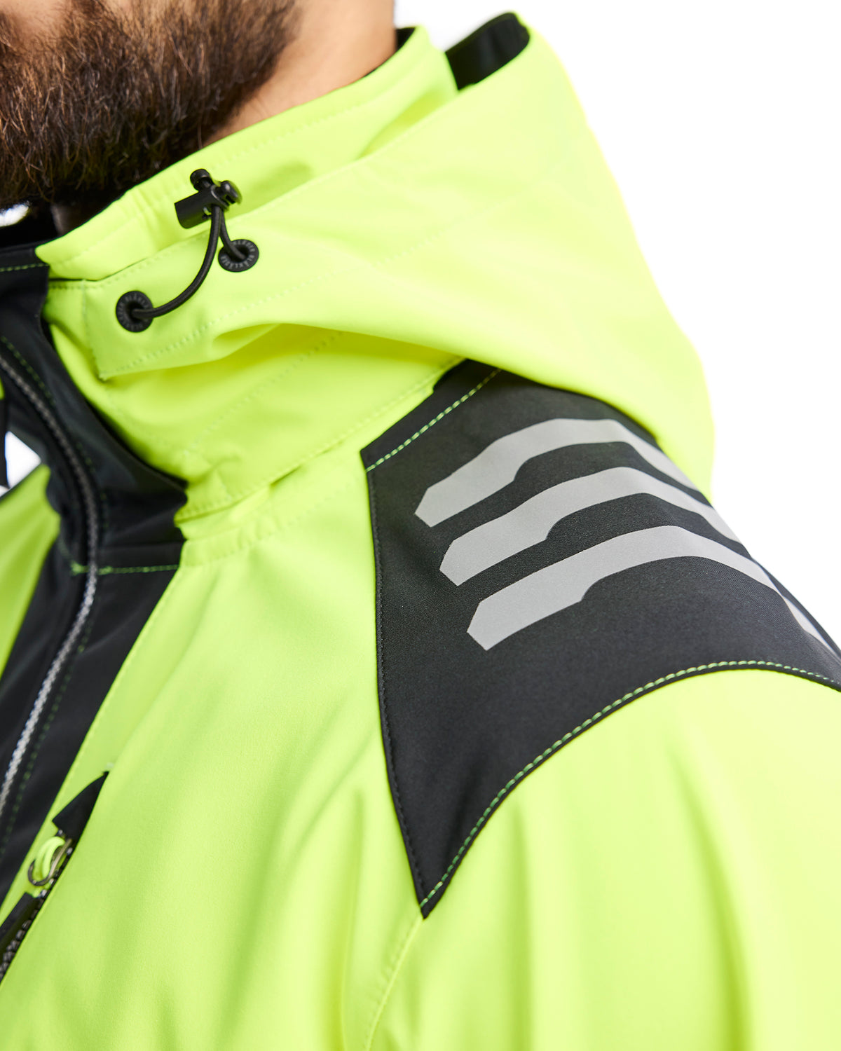 Hi-Vis Softshell Jacket - Yellow Hi-viz/Black