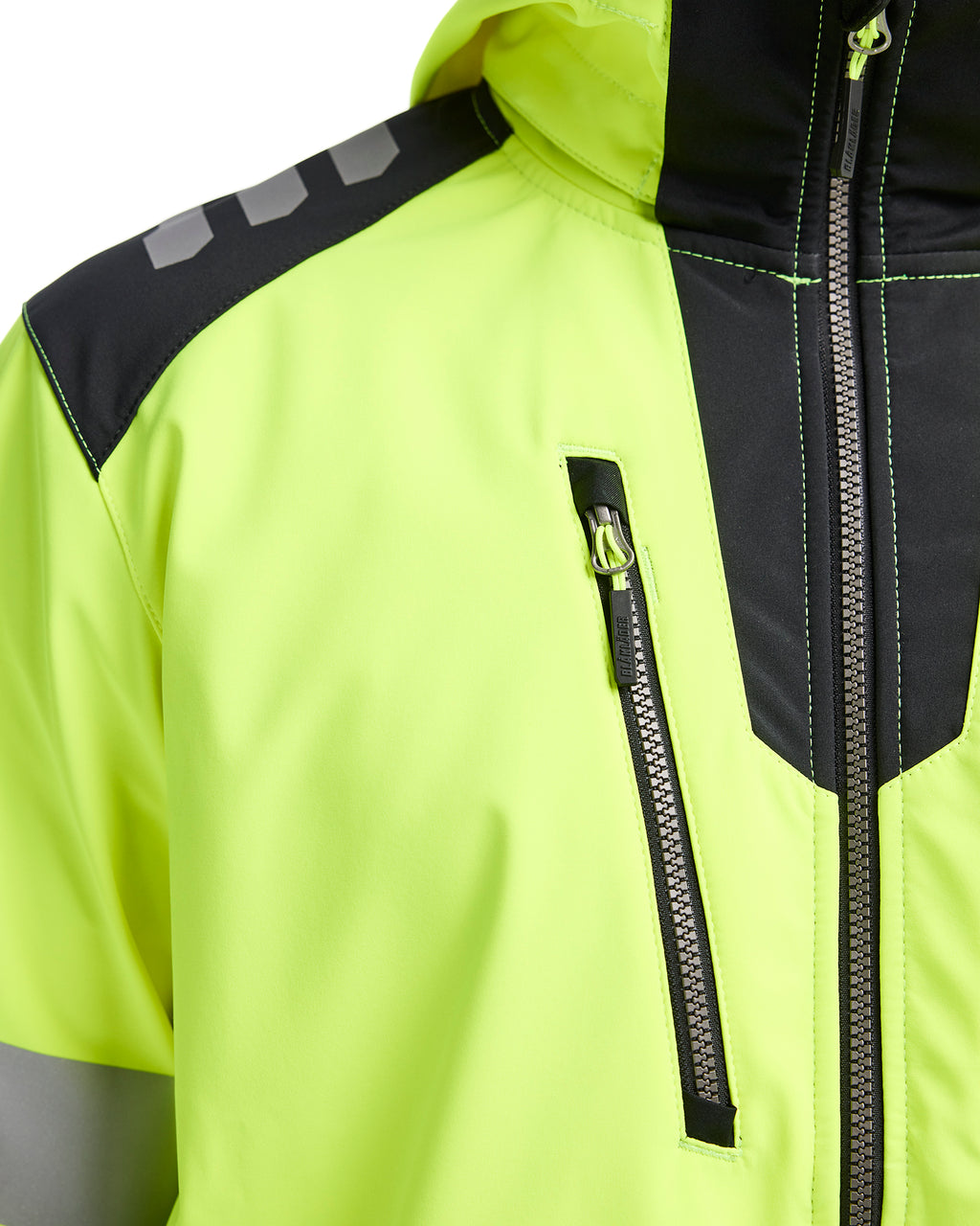 Hi-Vis Softshell Jacket - Yellow Hi-viz/Black