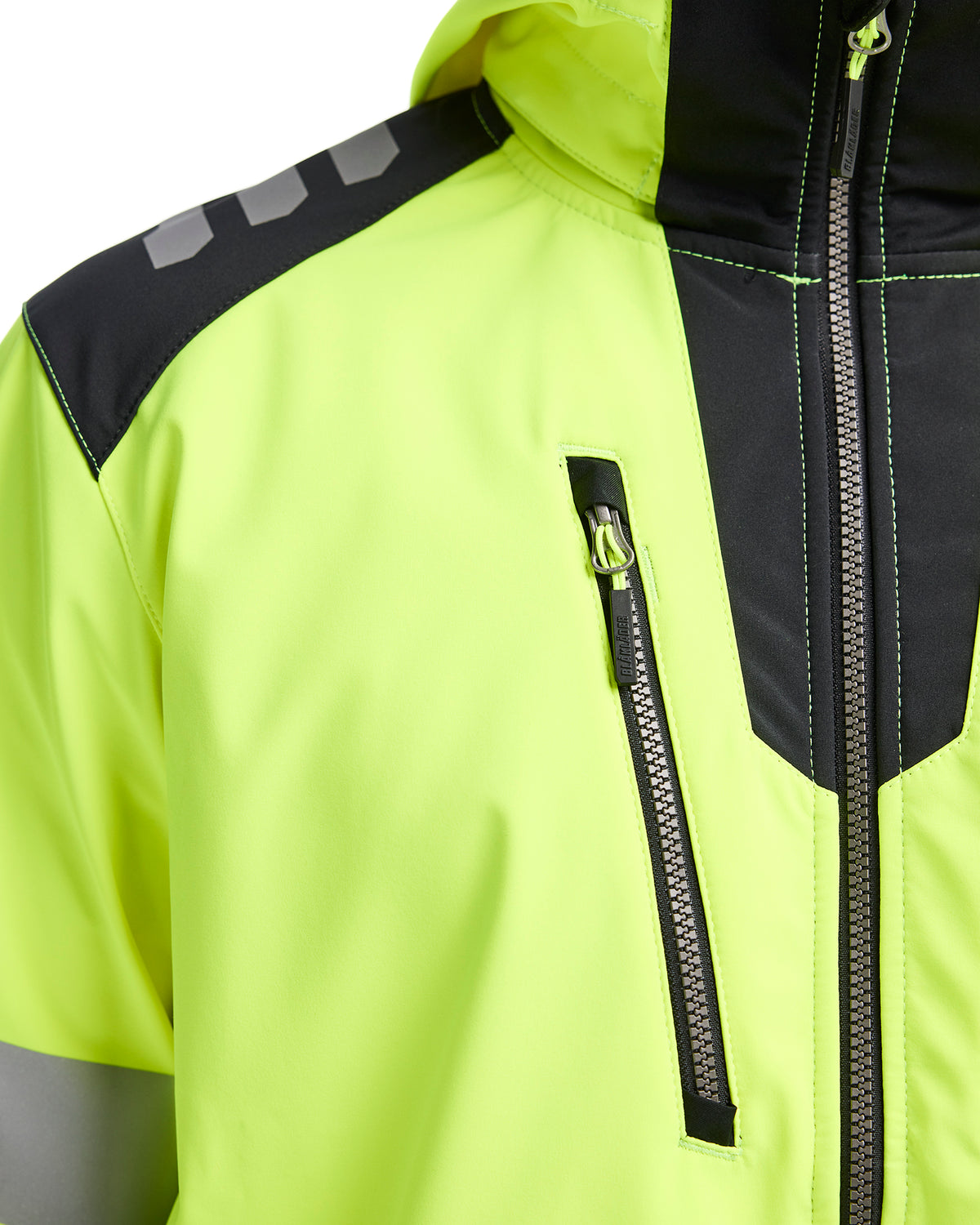 Hi-Vis Softshell Jacket - Yellow Hi-viz/Black