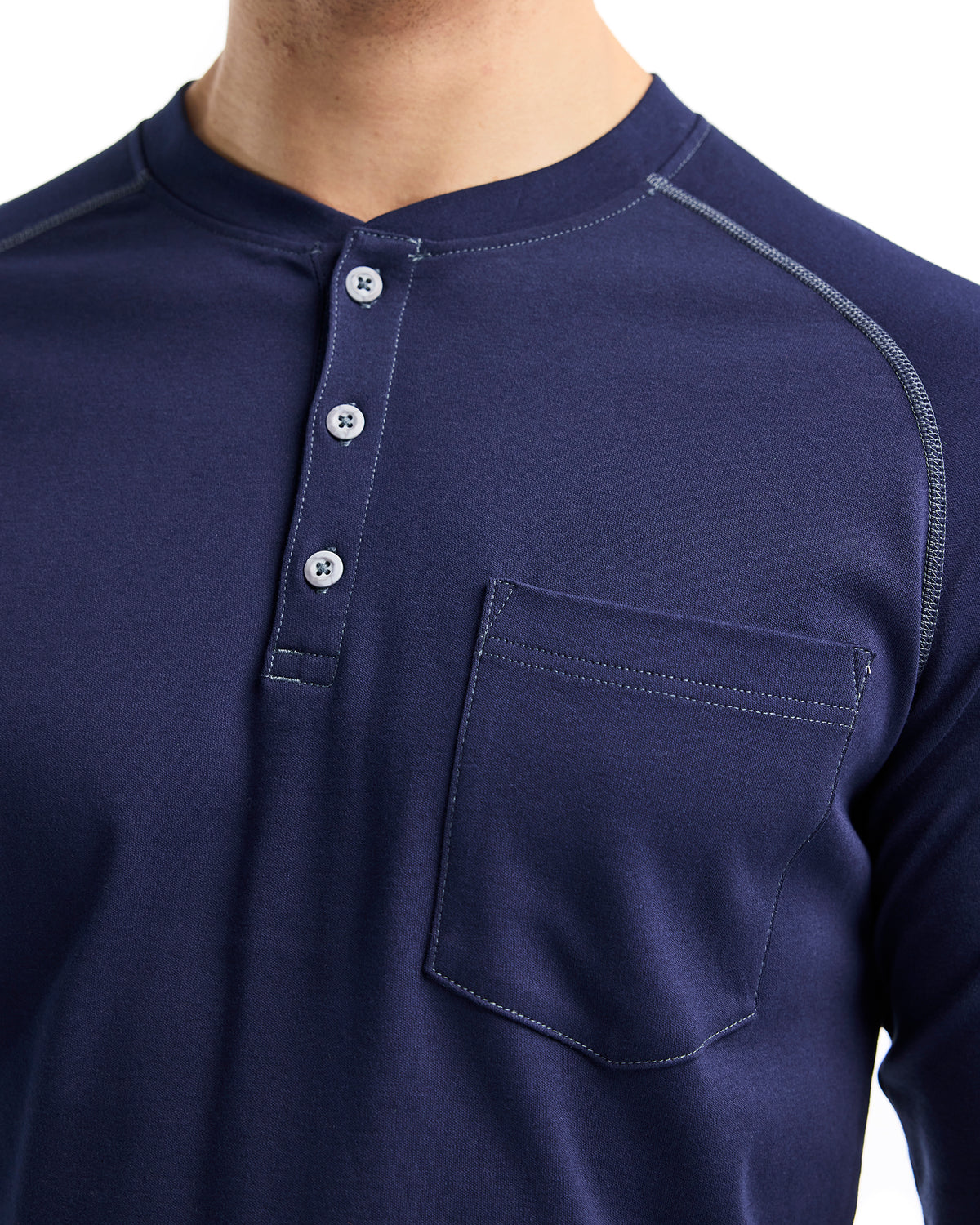 Flame Resistant Henley - Navy blue