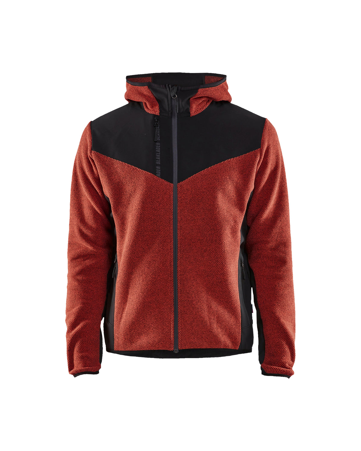 Knitted Fleece Lined Jacket - Burned Red/Black