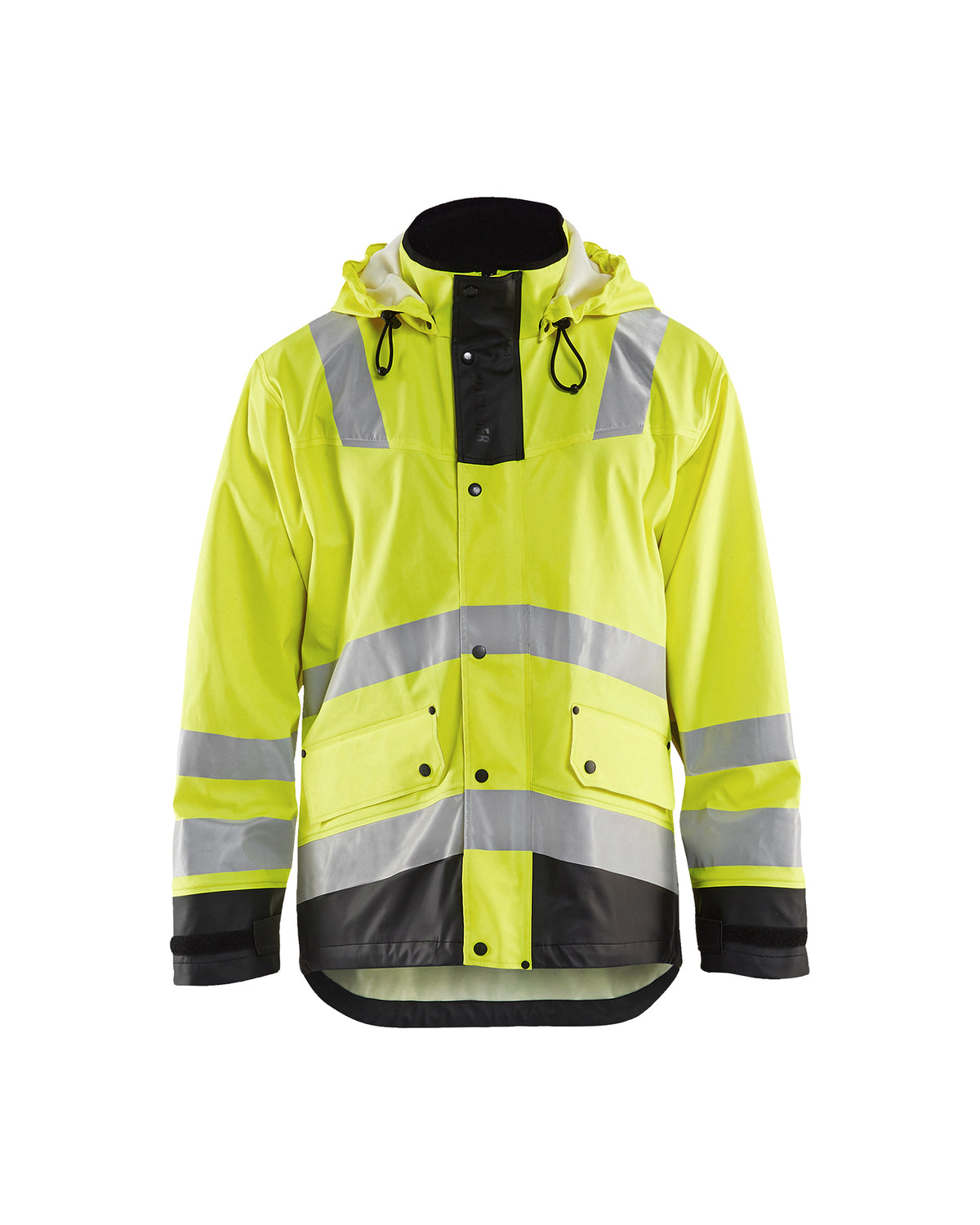 Hi-Vis Rain Jacket - Yellow Hi-viz/Black