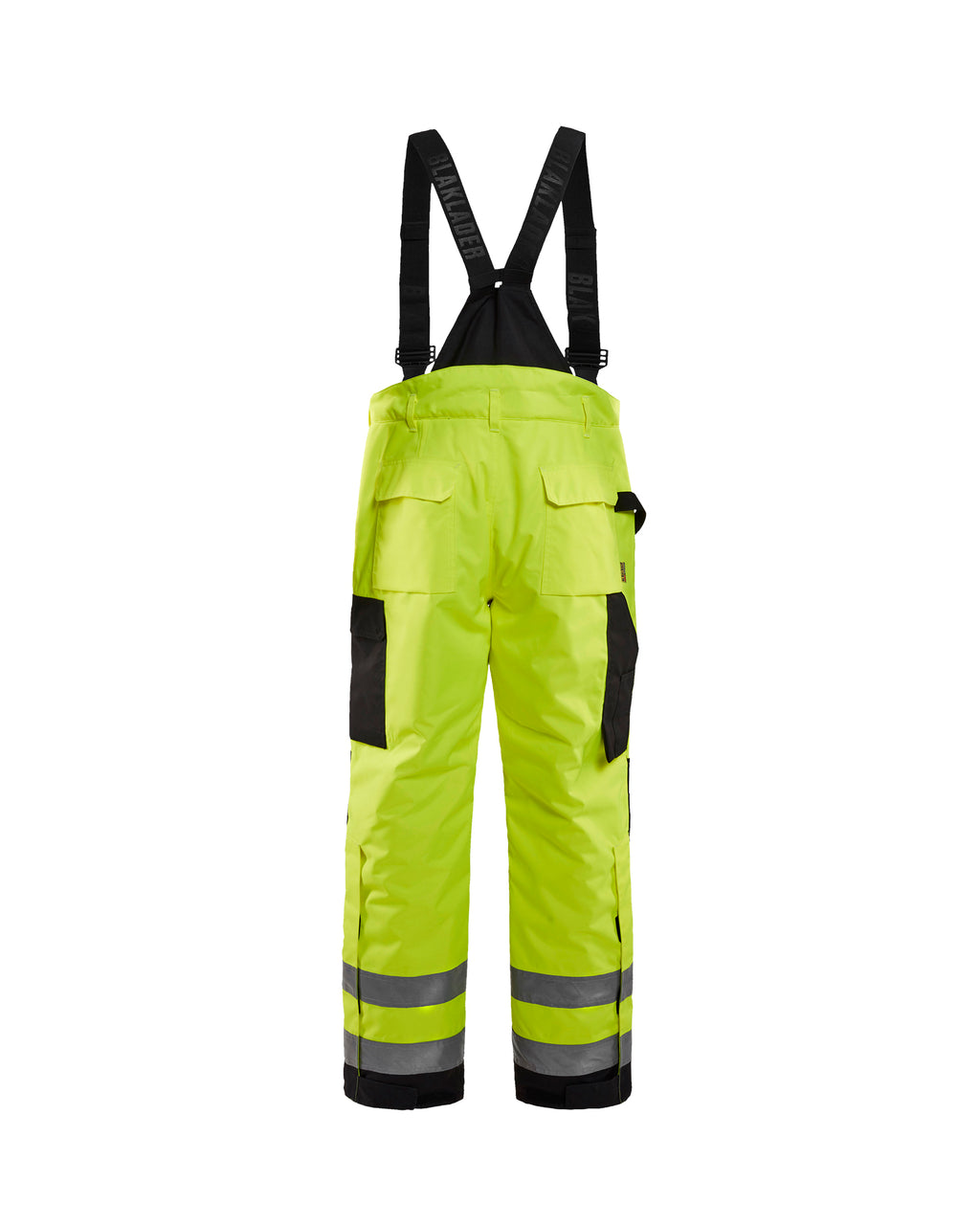 Hi-Vis Lined Shell Suspender Pants - Yellow Hi-viz/Black