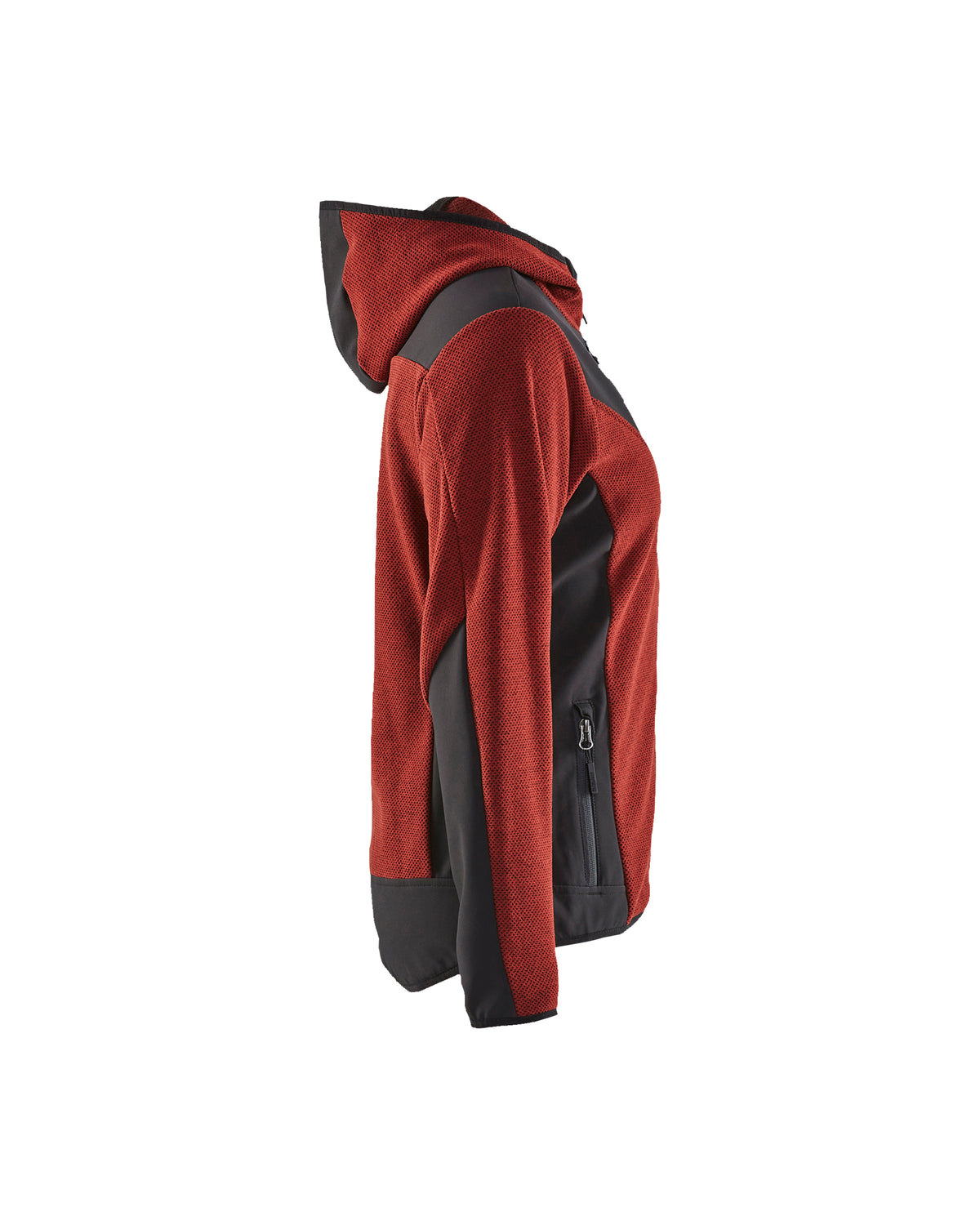 Women's Knitted Fleece Lined Jacket - Burned Red/Black