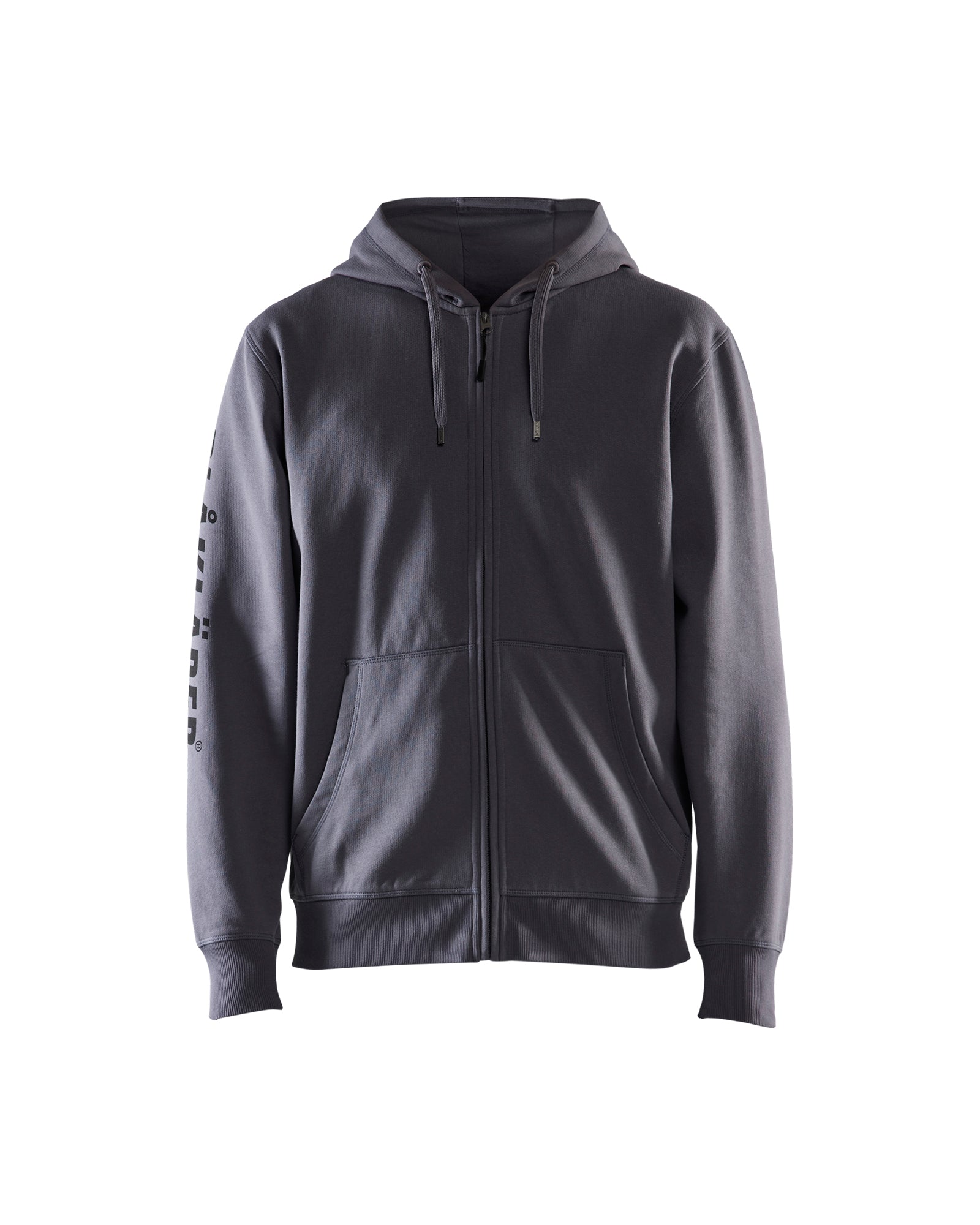 Branded Hooded Zip-up Sweatshirt - Grey