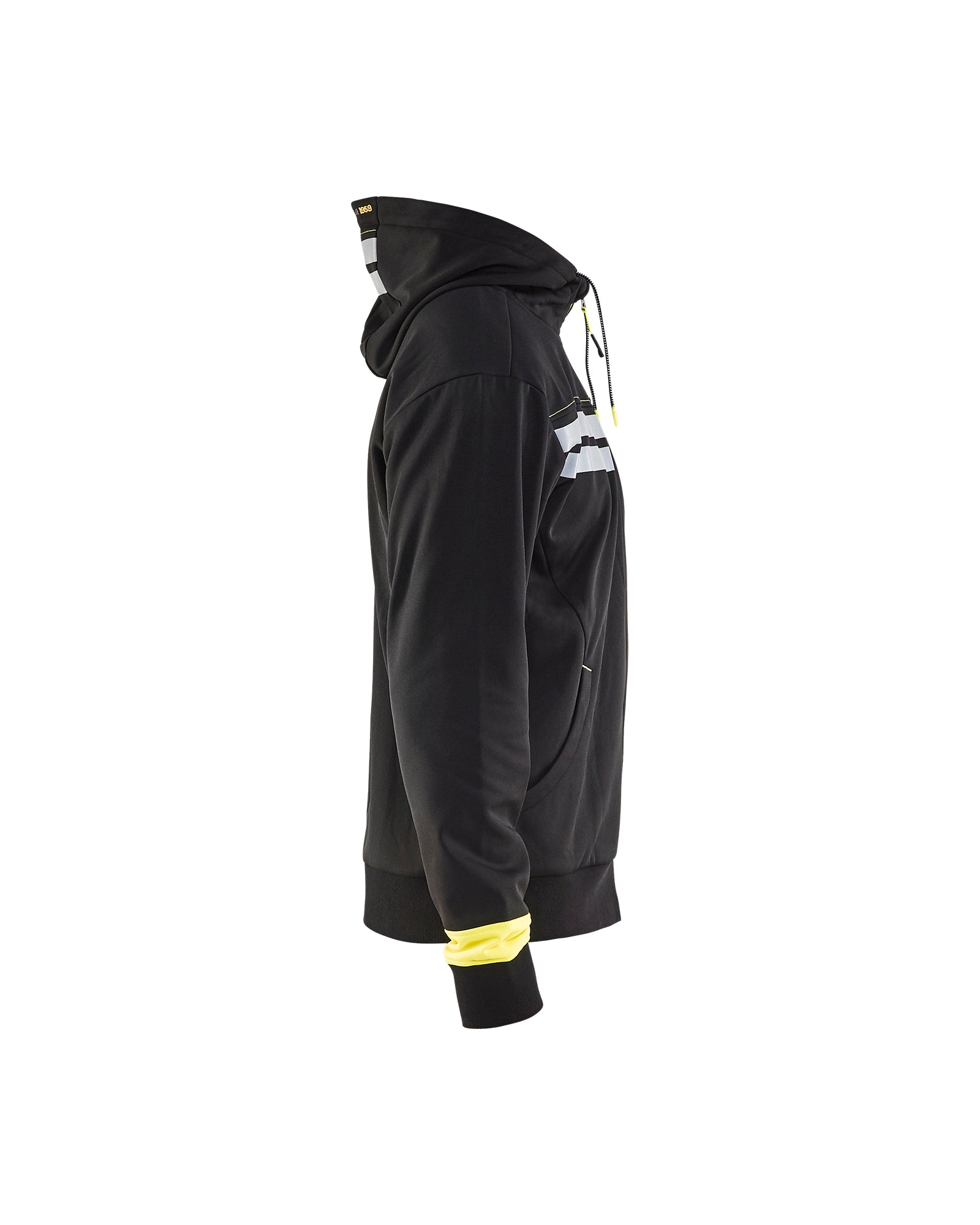 Visibility Full Zip Hoodie - Black/Yellow Hi-viz